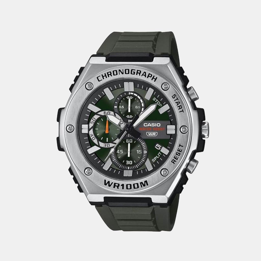 Youth Men Quartz Green Dial Chronograph Resin Watch AD283