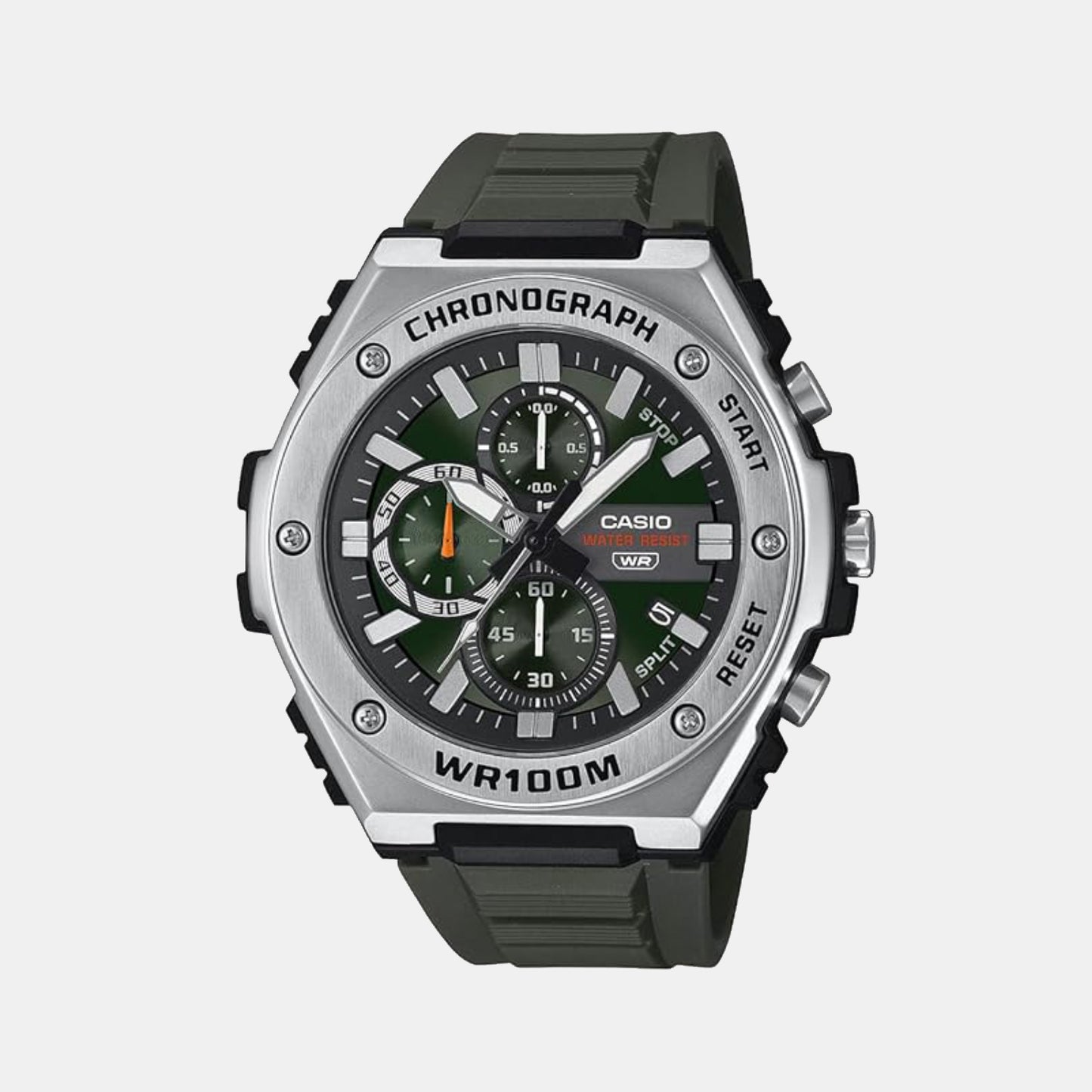 Youth Men Quartz Green Dial Chronograph Resin Watch AD283