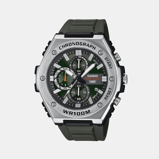 Youth Men Quartz Green Dial Chronograph Resin Watch AD283