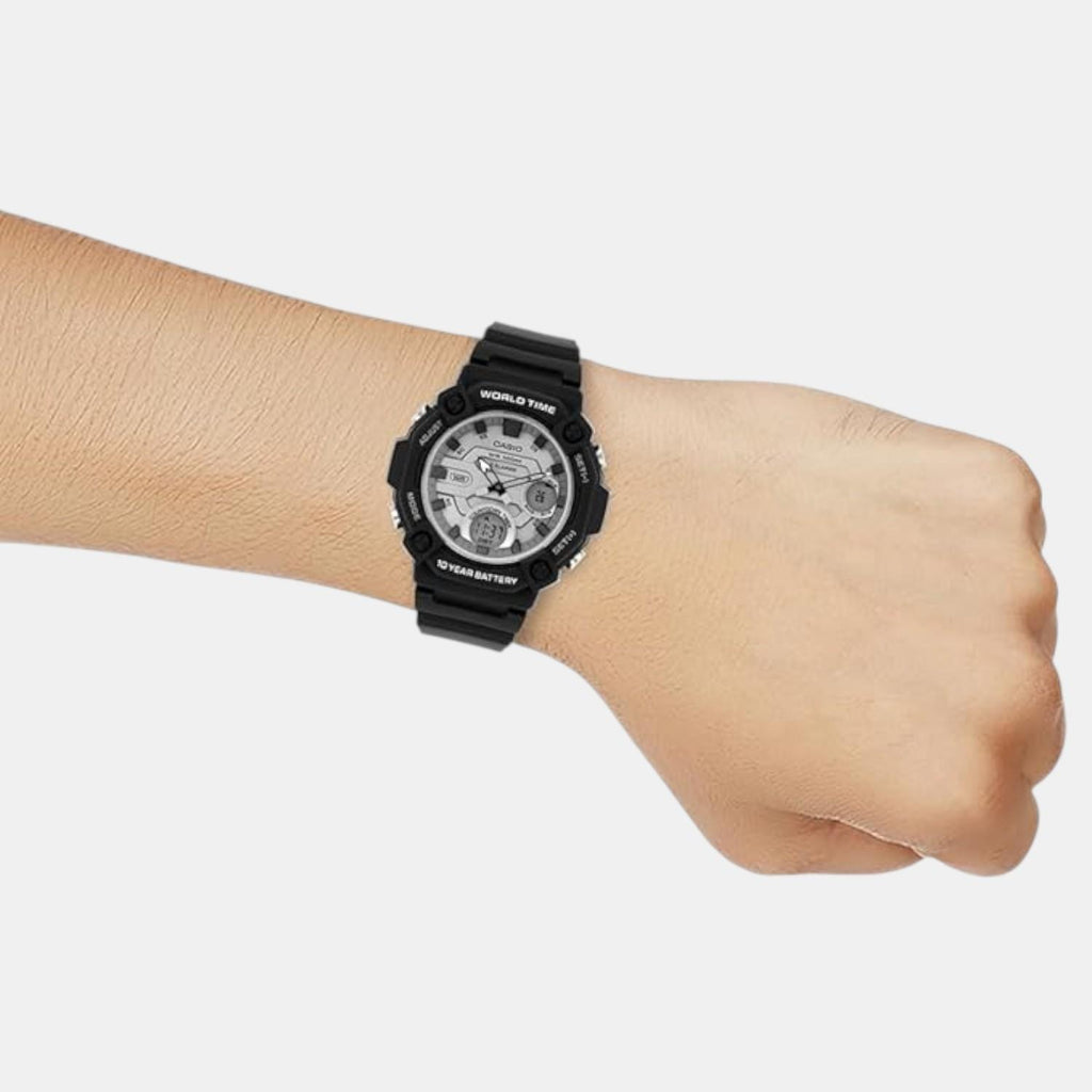 Youth Unisex Quartz Silver Dial Analog-Digital Resin Watch AD284