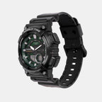 Youth Men Quartz Black Dial Analog-Digital Resin Watch AD289