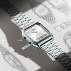 Vintage Unisex Quartz White Dial Analog-Digital Stainless Steel Watch AD290