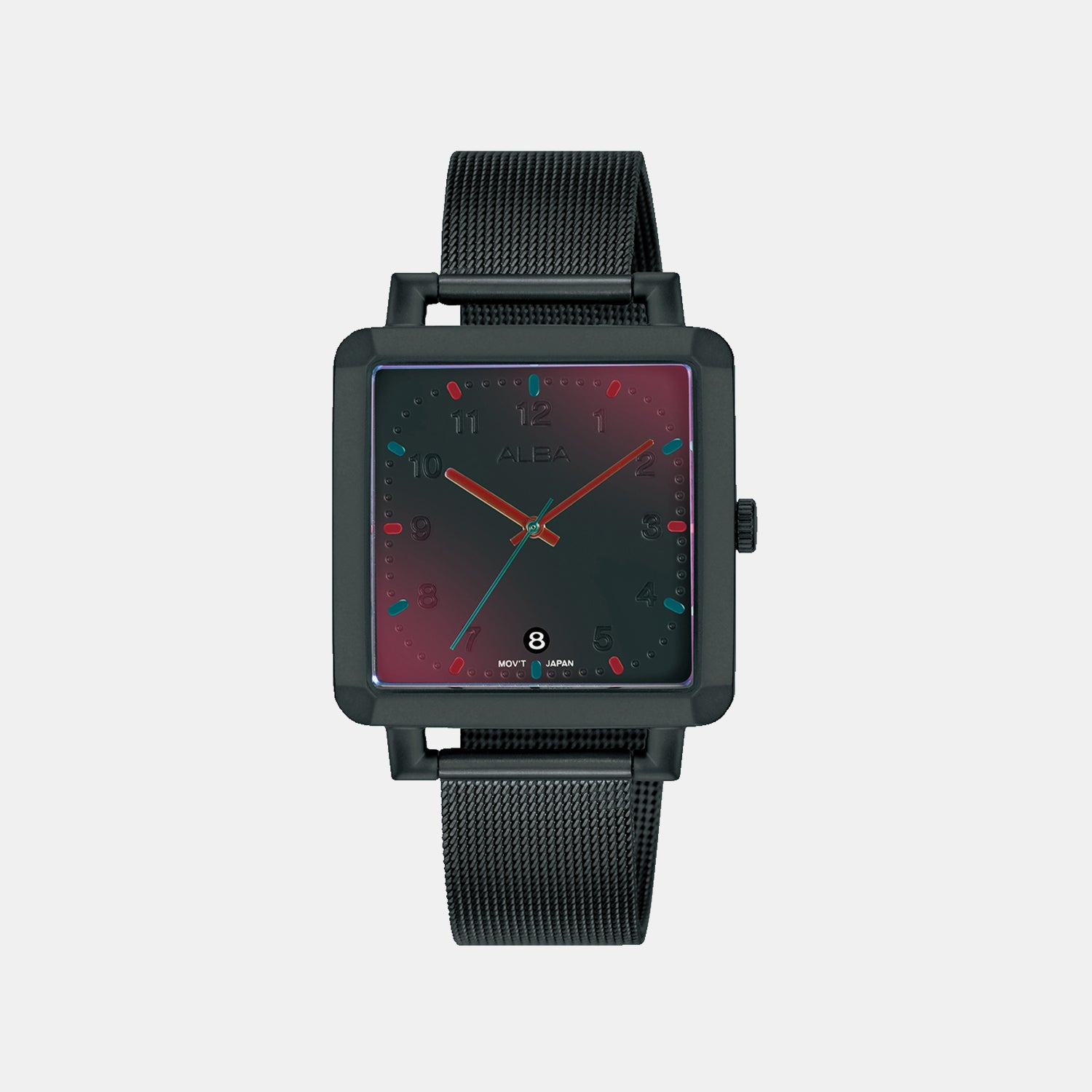 Women Quartz Black Dial Analog Mesh Watch AG8L85X1