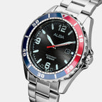 Active Men Quartz Black Dial Analog Stainless Steel Watch AG8N45X1