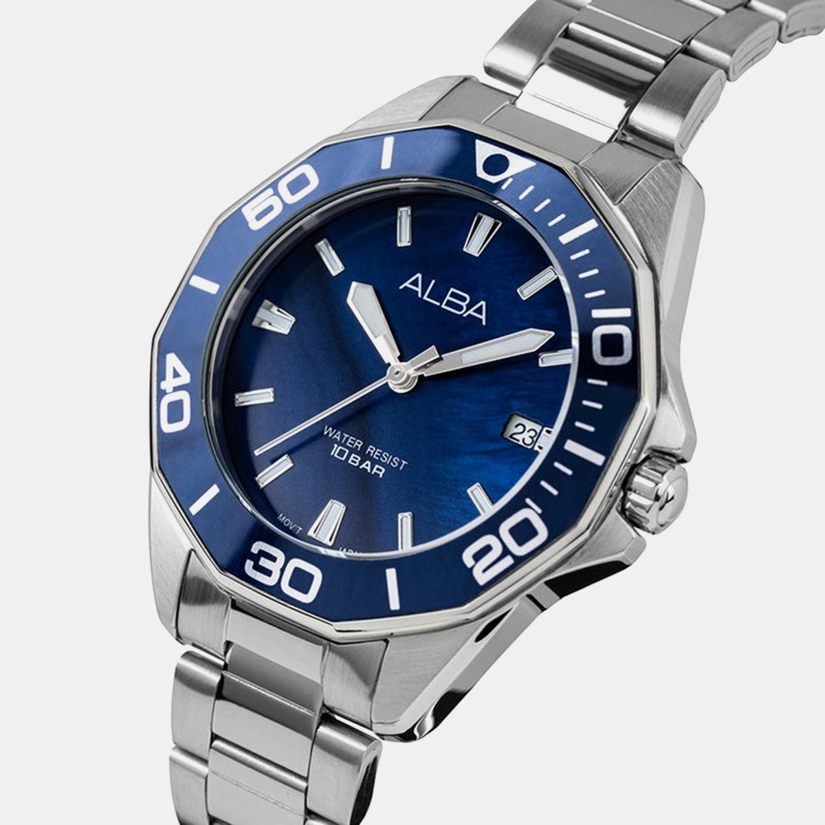 Active Women Quartz Blue Dial Analog Stainless Steel Watch AG8P25X1