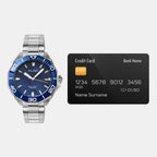 Active Women Quartz Blue Dial Analog Stainless Steel Watch AG8P25X1