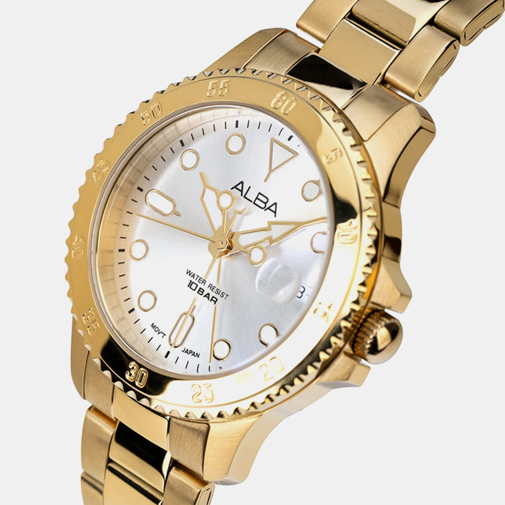 Active Women Quartz Silver Dial Analog Stainless Steel Watch AG8Q32X1