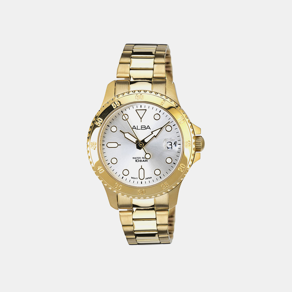 Active Women Quartz Silver Dial Analog Stainless Steel Watch AG8Q32X1