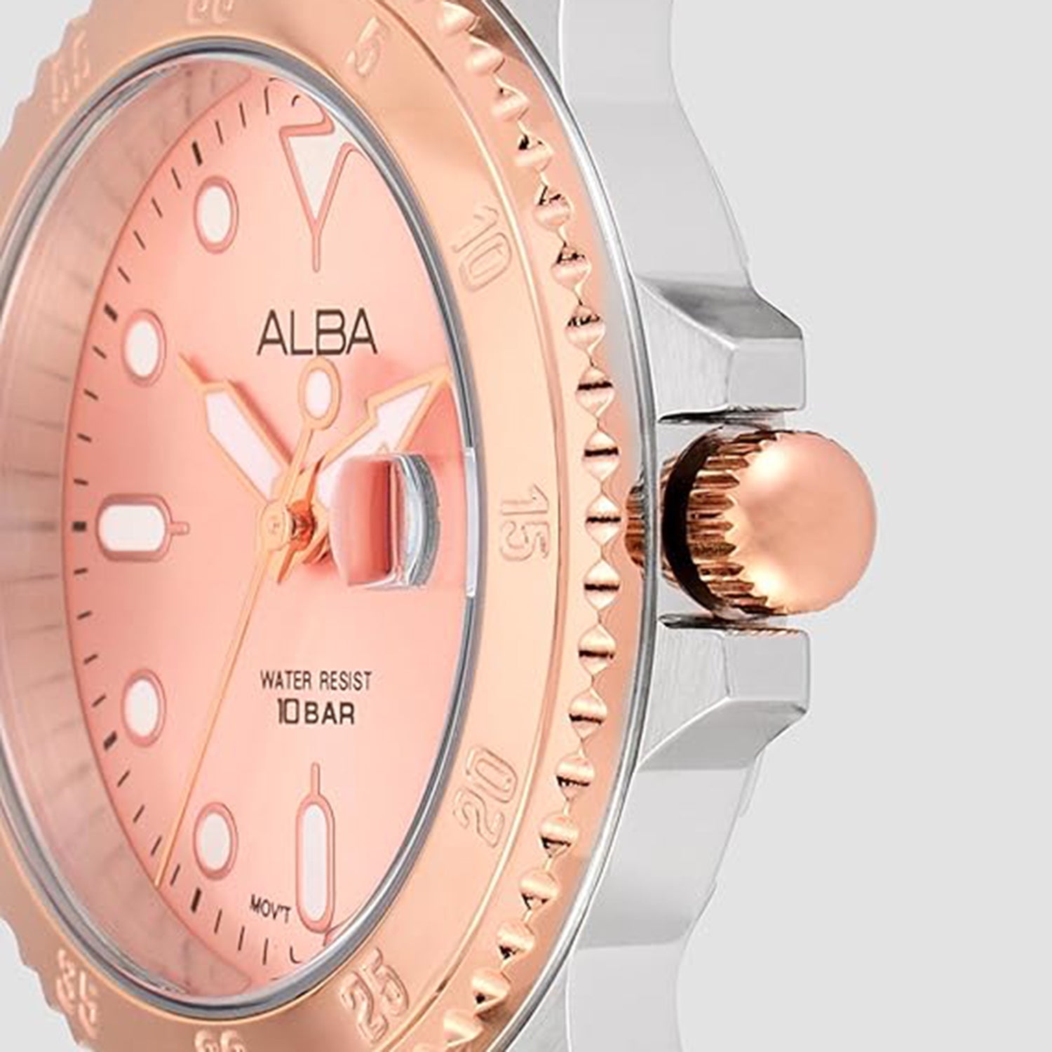 Active Women Quartz Pink Dial Analog Stainless Steel Watch AG8Q34X1