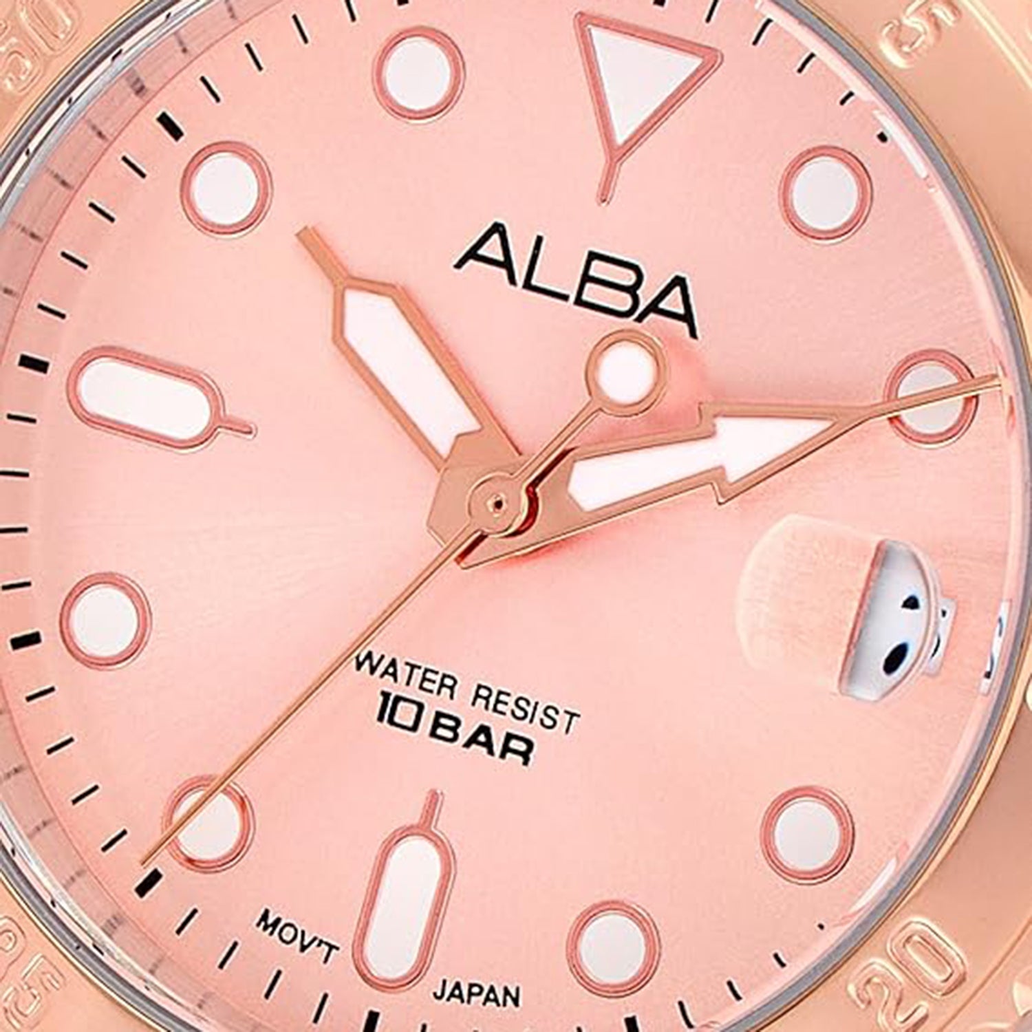 Active Women Quartz Pink Dial Analog Stainless Steel Watch AG8Q34X1