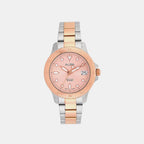 Active Women Quartz Pink Dial Analog Stainless Steel Watch AG8Q34X1