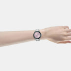 Men Quartz Pink Dial Analog Stainless Steel Watch AG8Q37X1
