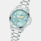 Active Women Quartz Blue Dial Analog Stainless Steel Watch AG8Q41X1