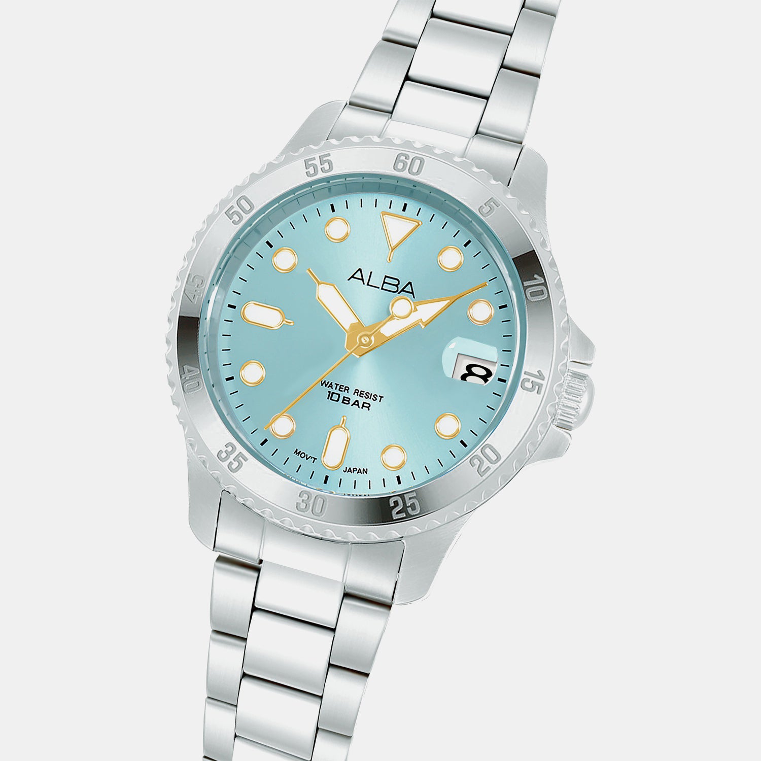 Active Women Quartz Blue Dial Analog Stainless Steel Watch AG8Q41X1