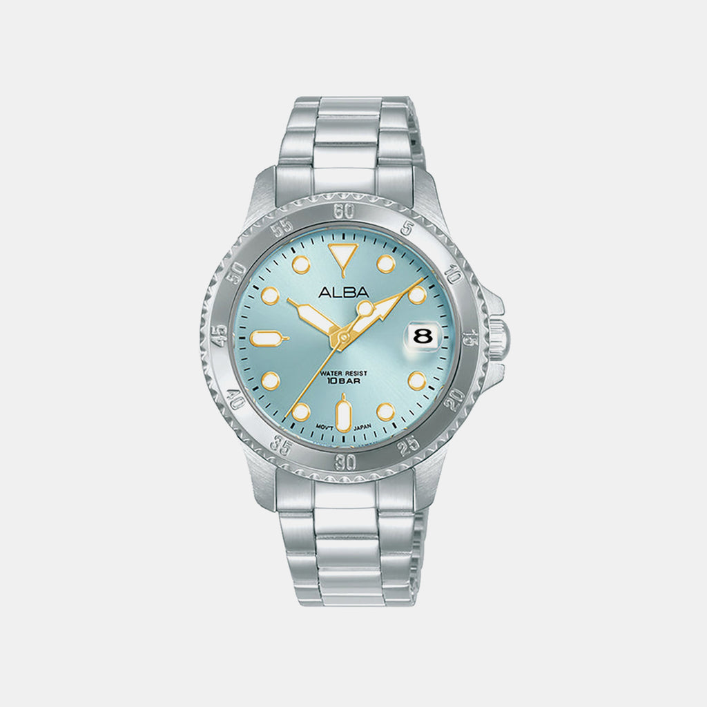 Active Women Quartz Blue Dial Analog Stainless Steel Watch AG8Q41X1