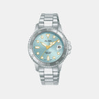 Active Women Quartz Blue Dial Analog Stainless Steel Watch AG8Q41X1