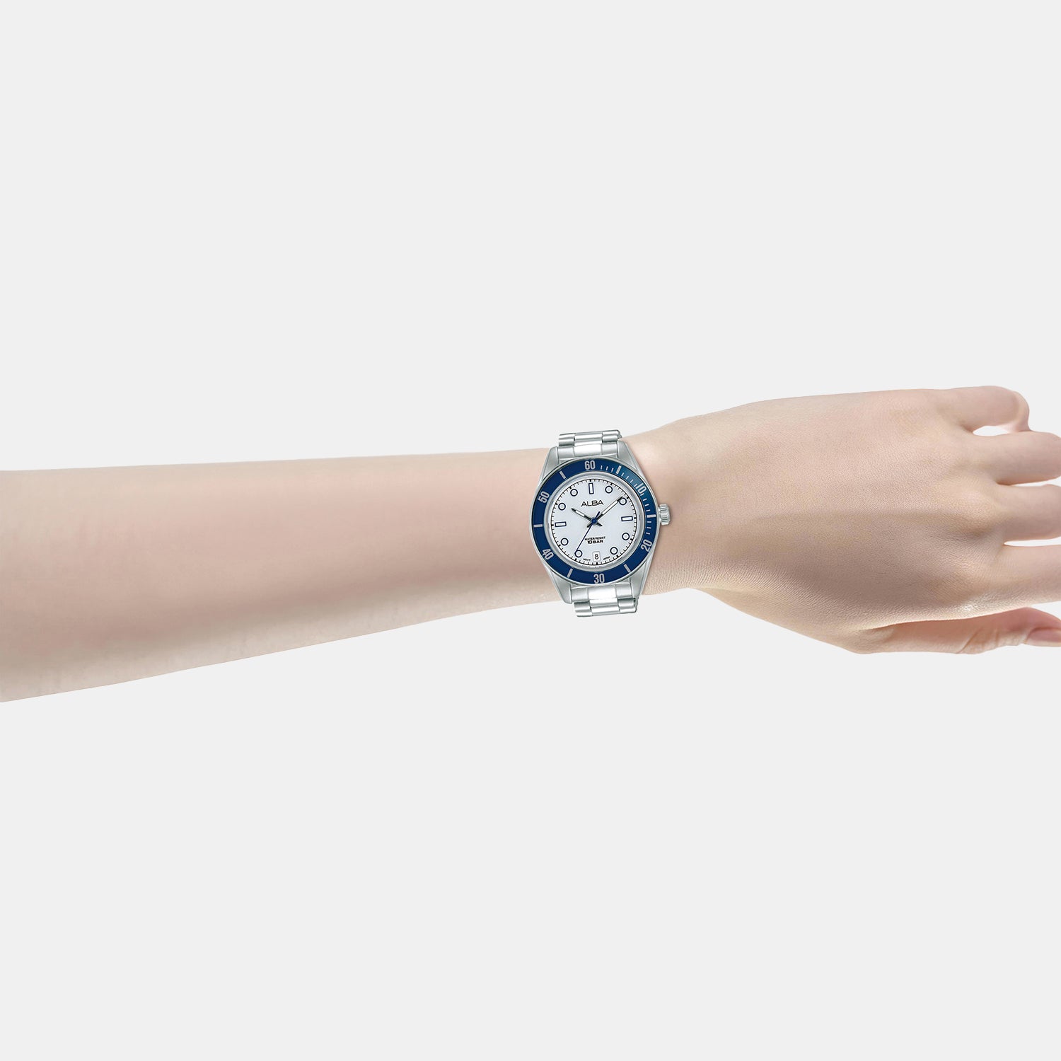 Active Women Quartz Silver Dial Analog Stainless Steel Watch AG8Q63X1