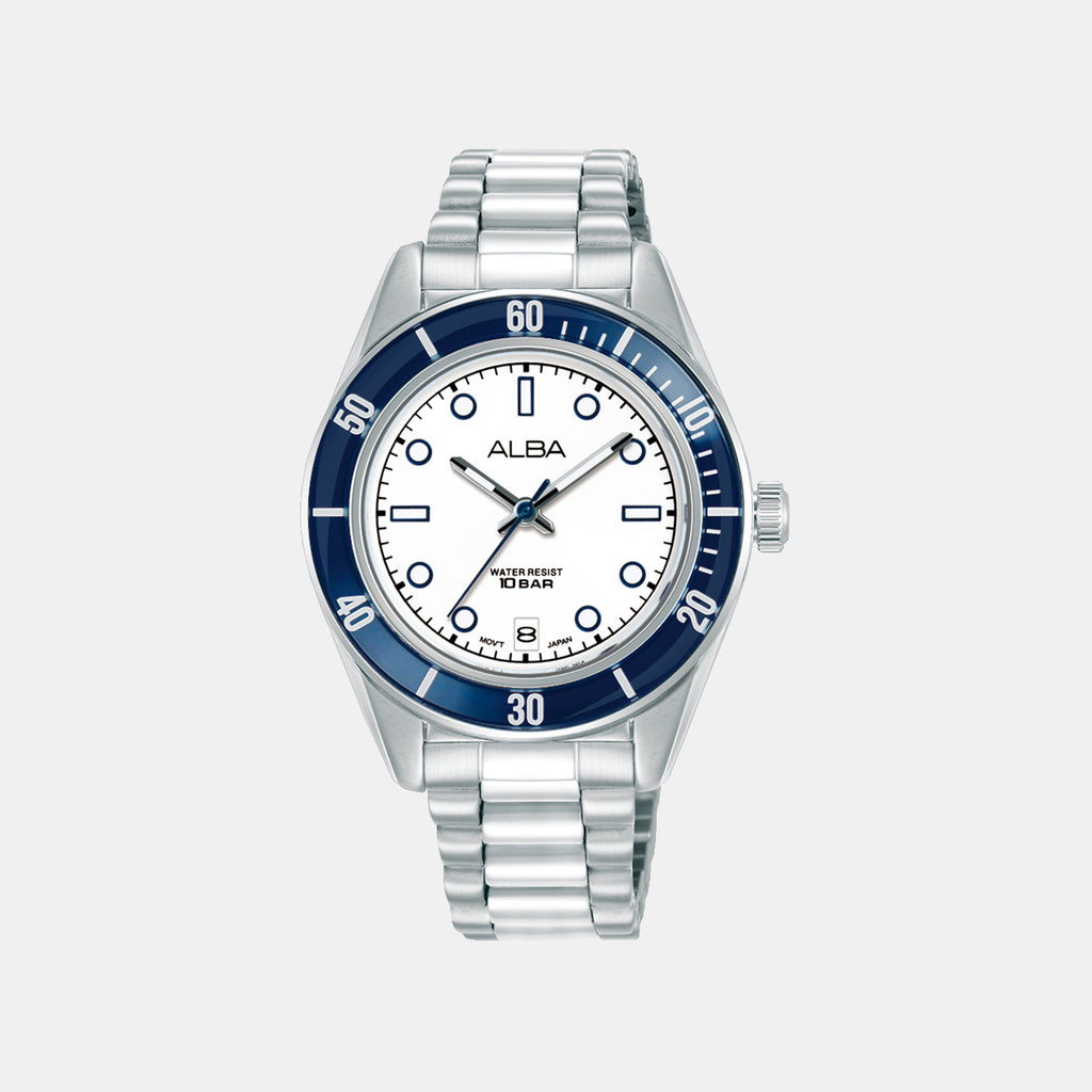Active Women Quartz Silver Dial Analog Stainless Steel Watch AG8Q63X1