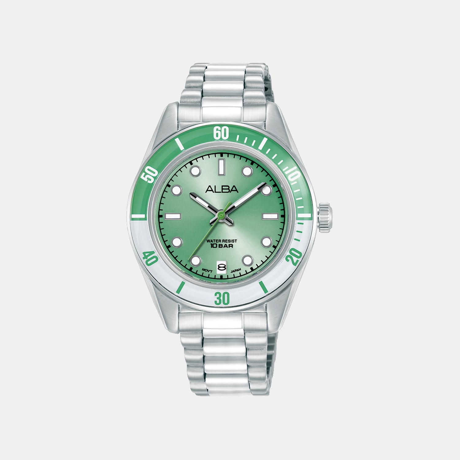Active Women Quartz Green Dial Analog Stainless Steel Watch AG8Q67X1