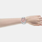 Active Women Quartz Pink Dial Analog Stainless Steel Watch AG8Q71X1