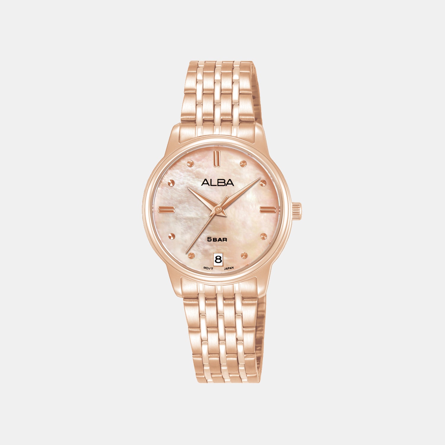 Active Women Quartz Mother Of Pearl Dial Analog Stainless Steel Watch AG8Q72X1
