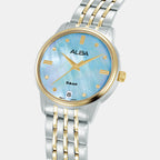 Active Women Quartz Mother Of Pearl Dial Analog Stainless Steel Watch AG8Q75X1