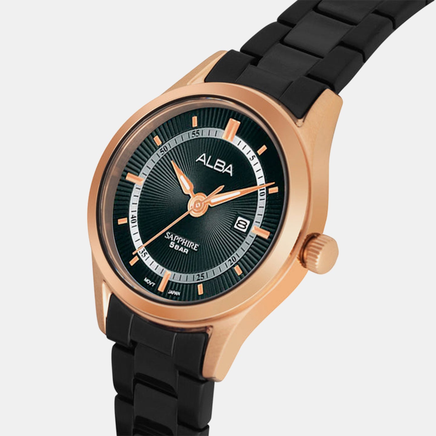 Women Quartz Black Dial Analog Stainless Steel Watch AH7BP8X1