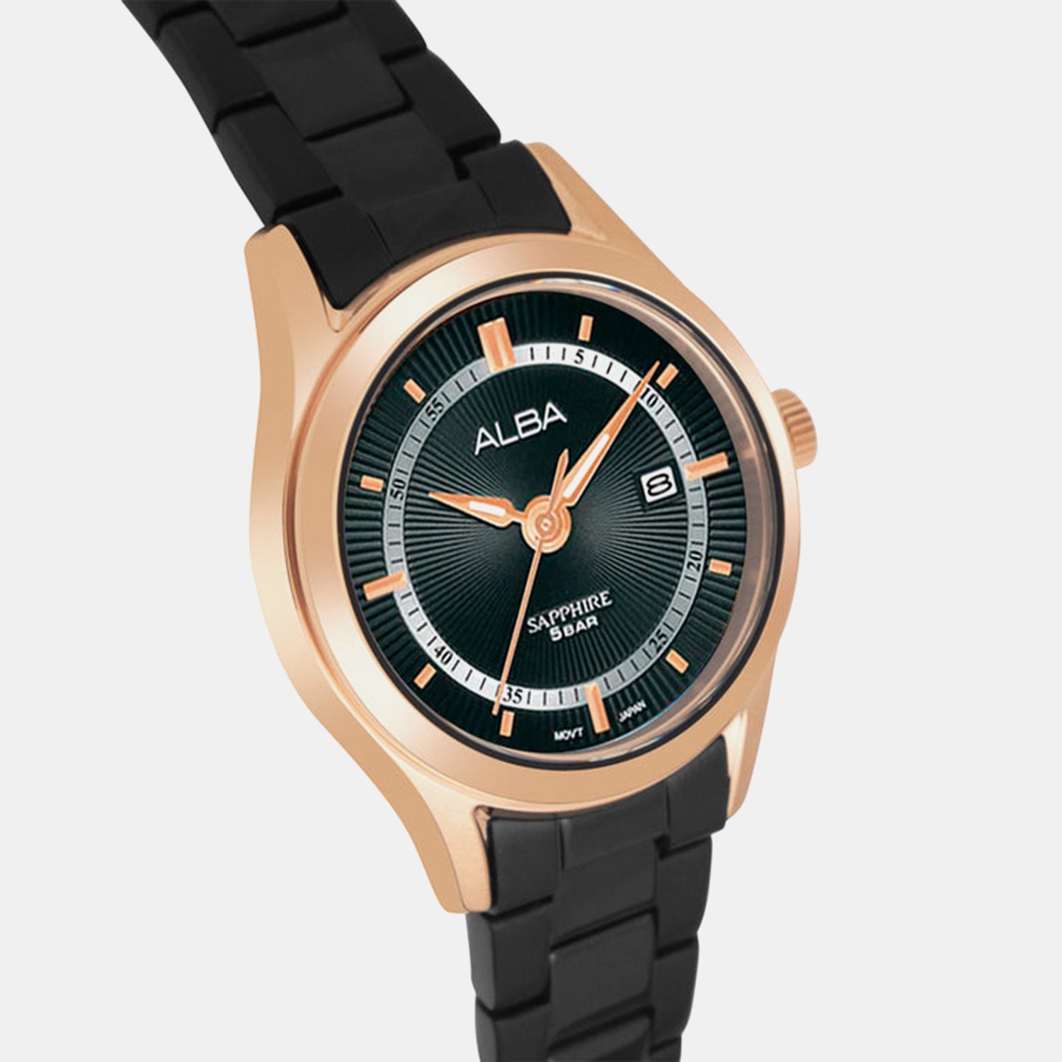 Women Quartz Black Dial Analog Stainless Steel Watch AH7BP8X1