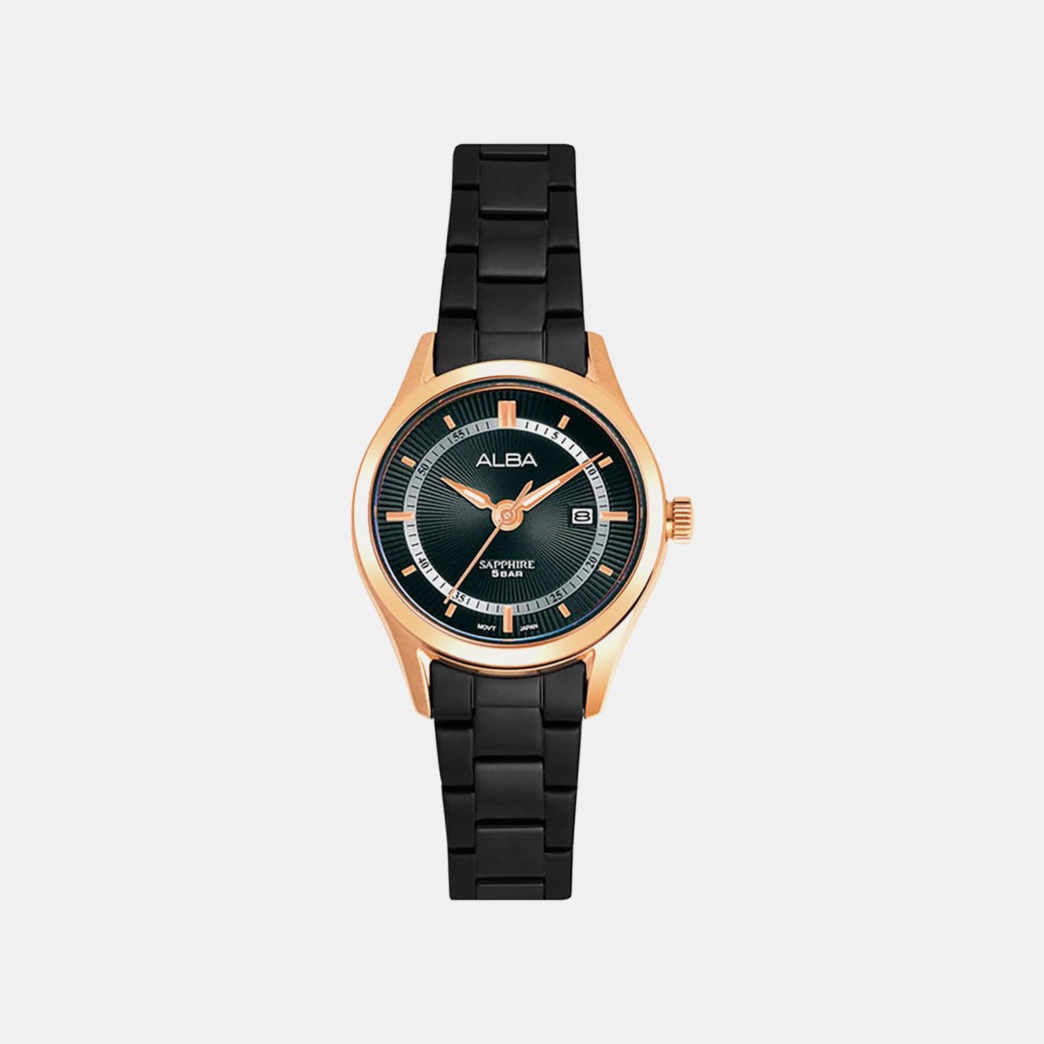 Women Quartz Black Dial Analog Stainless Steel Watch AH7BP8X1