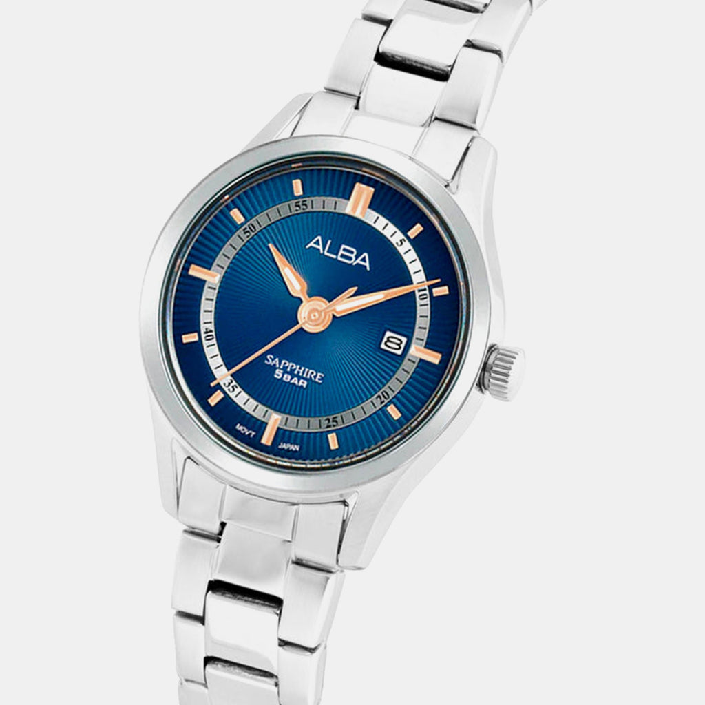 Prestige Women Quartz Blue Dial Analog Stainless Steel Watch AH7BQ5X1