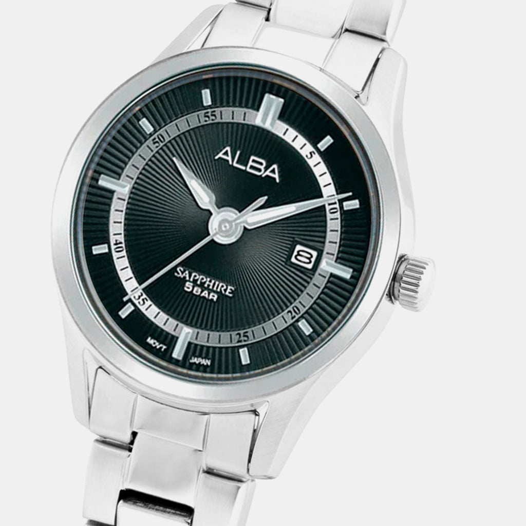 Women Quartz Black Dial Analog Stainless Steel Watch AH7BQ7X1