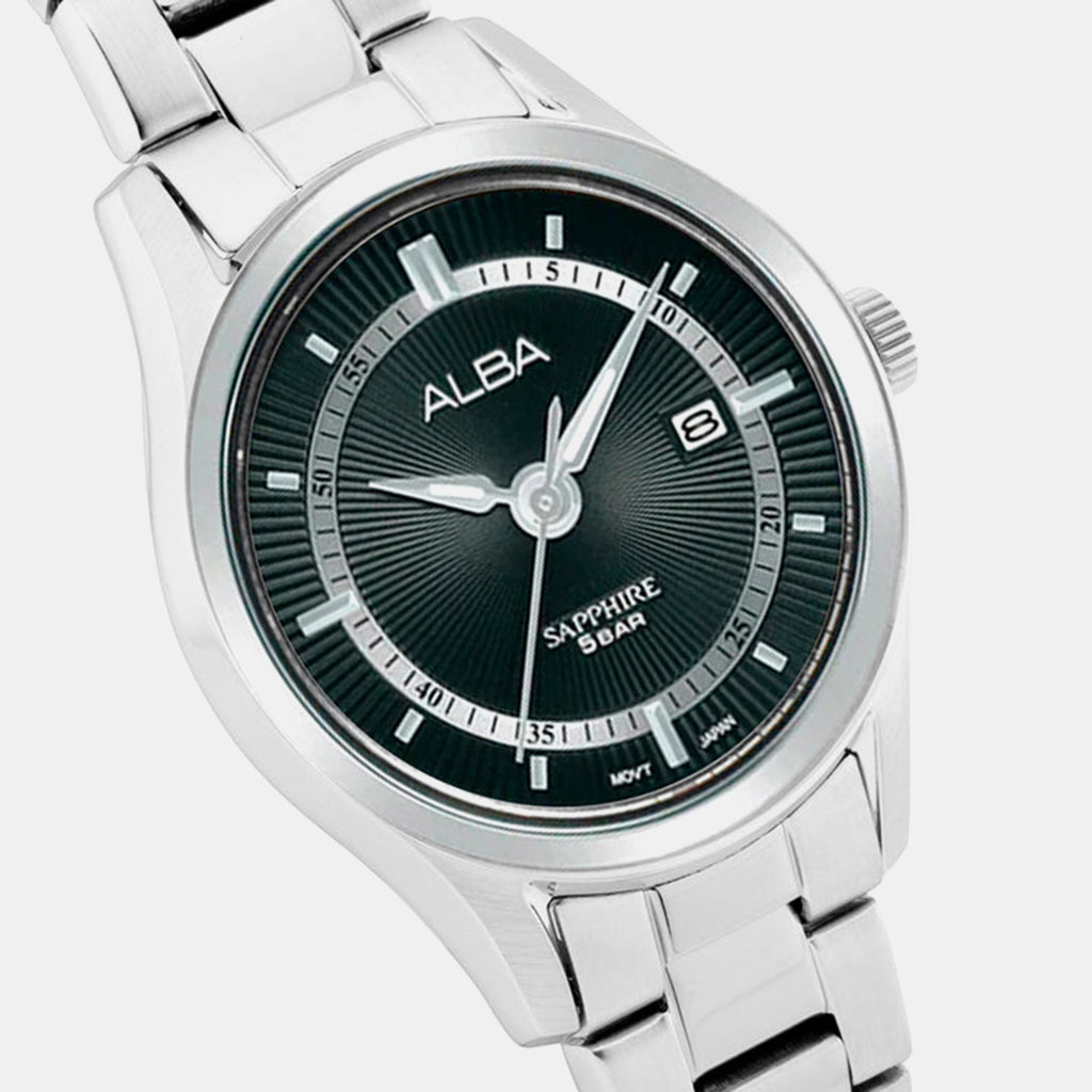 Women Quartz Black Dial Analog Stainless Steel Watch AH7BQ7X1