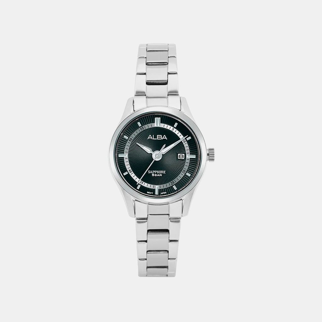 Women Quartz Black Dial Analog Stainless Steel Watch AH7BQ7X1