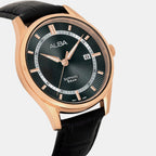 Prestige Women Quartz Black Dial Analog Leather Watch AH7BR0X1
