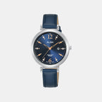 Fashion Women Quartz Blue Dial Analog Leather Watch AH7BW9X1
