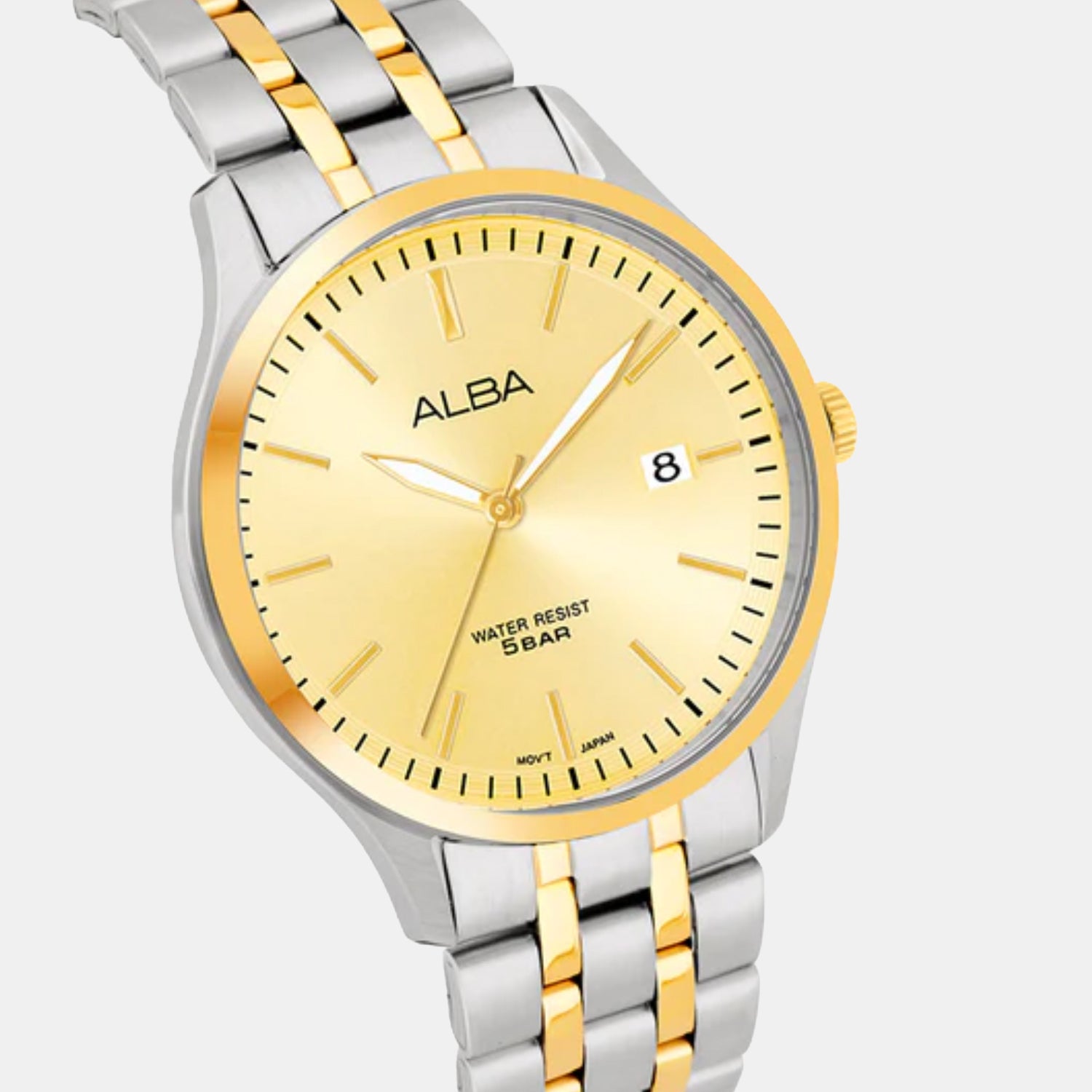 Gleaming Women Quartz Gold Dial Analog Stainless Steel Watch AH7CE8X1