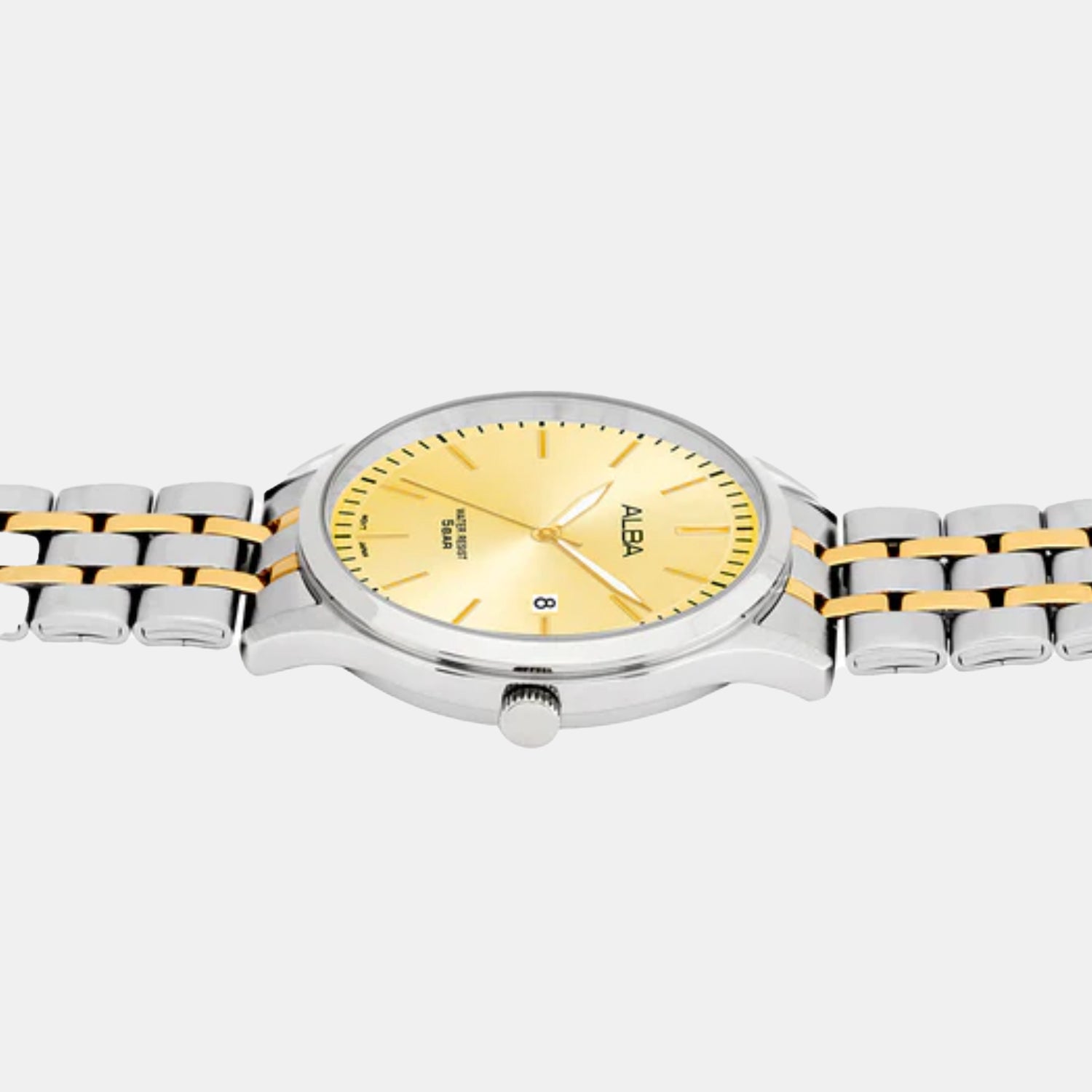 Gleaming Women Quartz Gold Dial Analog Stainless Steel Watch AH7CE8X1