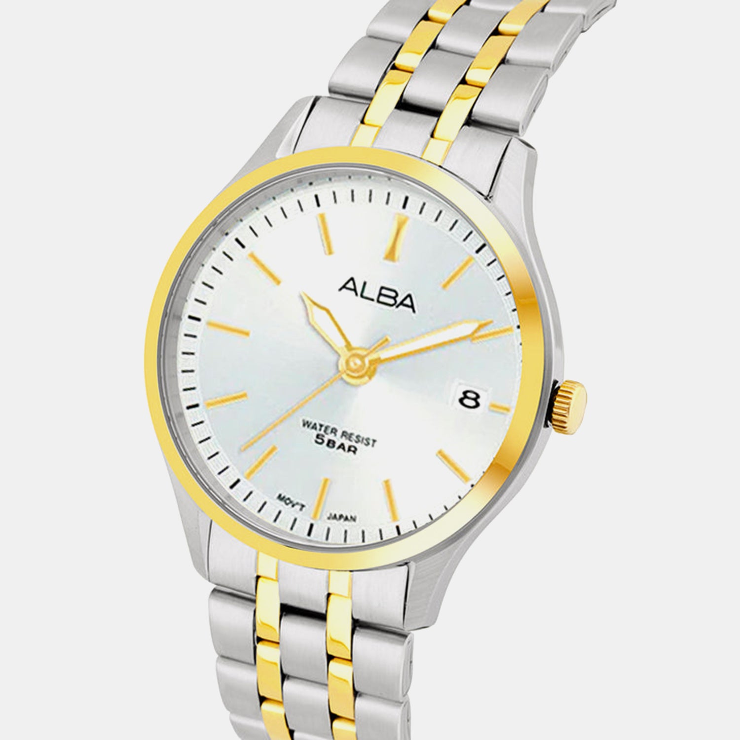 Women Quartz Silver Dial Analog Stainless Steel Watch AH7CF0X1