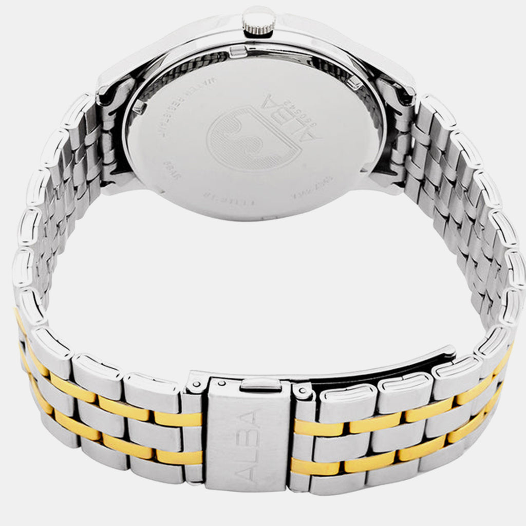Women Quartz Silver Dial Analog Stainless Steel Watch AH7CF0X1