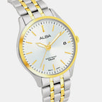 Women Quartz Silver Dial Analog Stainless Steel Watch AH7CF0X1