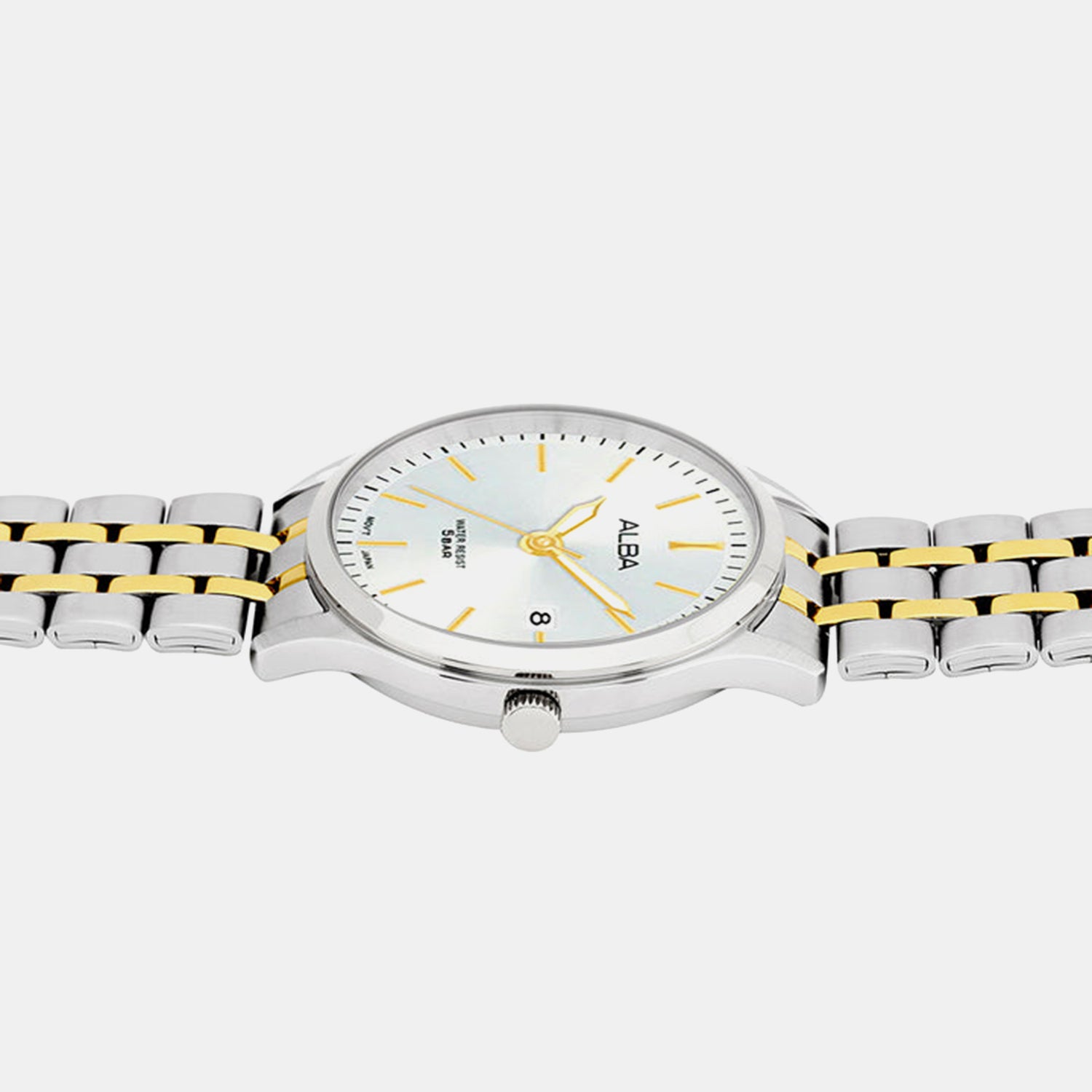 Women Quartz Silver Dial Analog Stainless Steel Watch AH7CF0X1