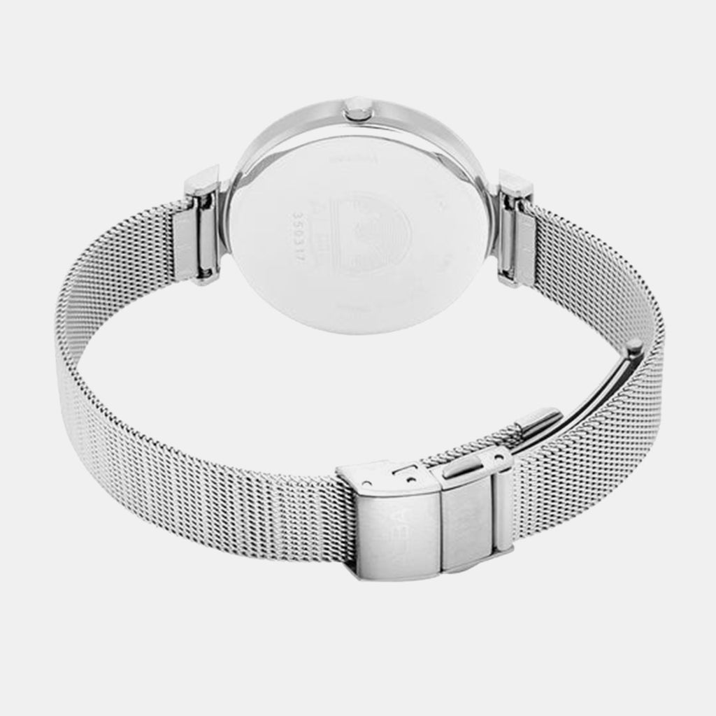 Men Quartz Silver Dial Analog Mesh Watch AH7CG9X1