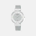 Men Quartz Silver Dial Analog Mesh Watch AH7CG9X1
