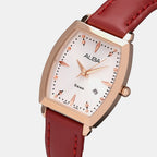 Fashion Women Quartz White Dial Analog Leather Watch AH7CT2X1