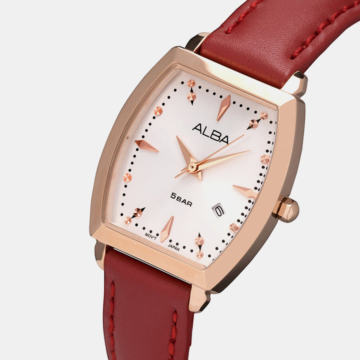 Fashion Women Quartz White Dial Analog Leather Watch AH7CT2X1