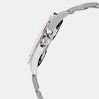 Women Quartz Pink Dial Analog Stainless Steel Watch AH7DV7X1