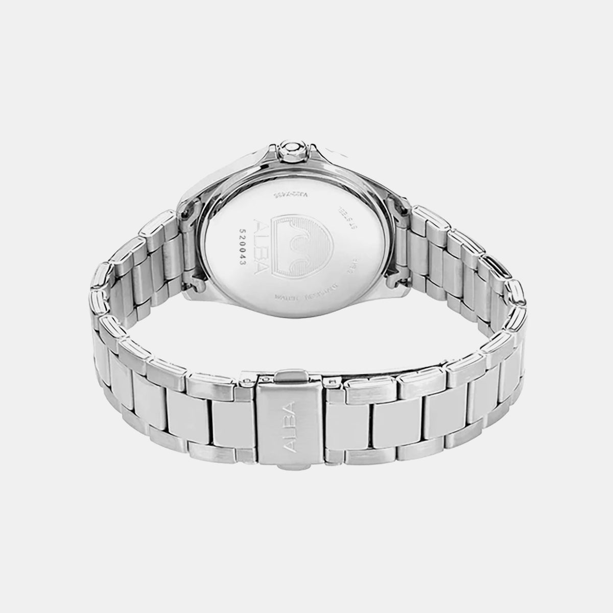 Fashion Women Quartz Pink Dial Analog Stainless Steel Watch AH7DV7X1