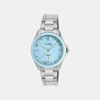 Fashion Women Quartz Blue Dial Analog Stainless Steel Watch AH7DV9X1