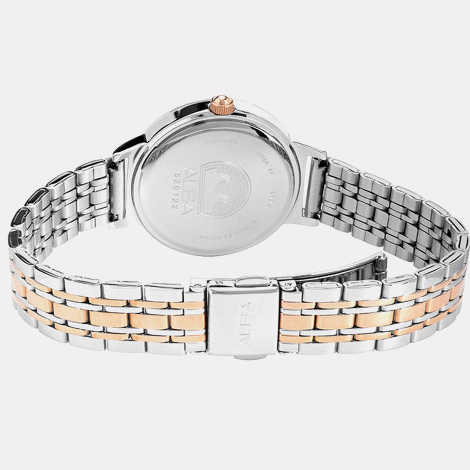 Fashion Women Quartz Peach Dial Analog Stainless Steel Watch AH7EA2X1
