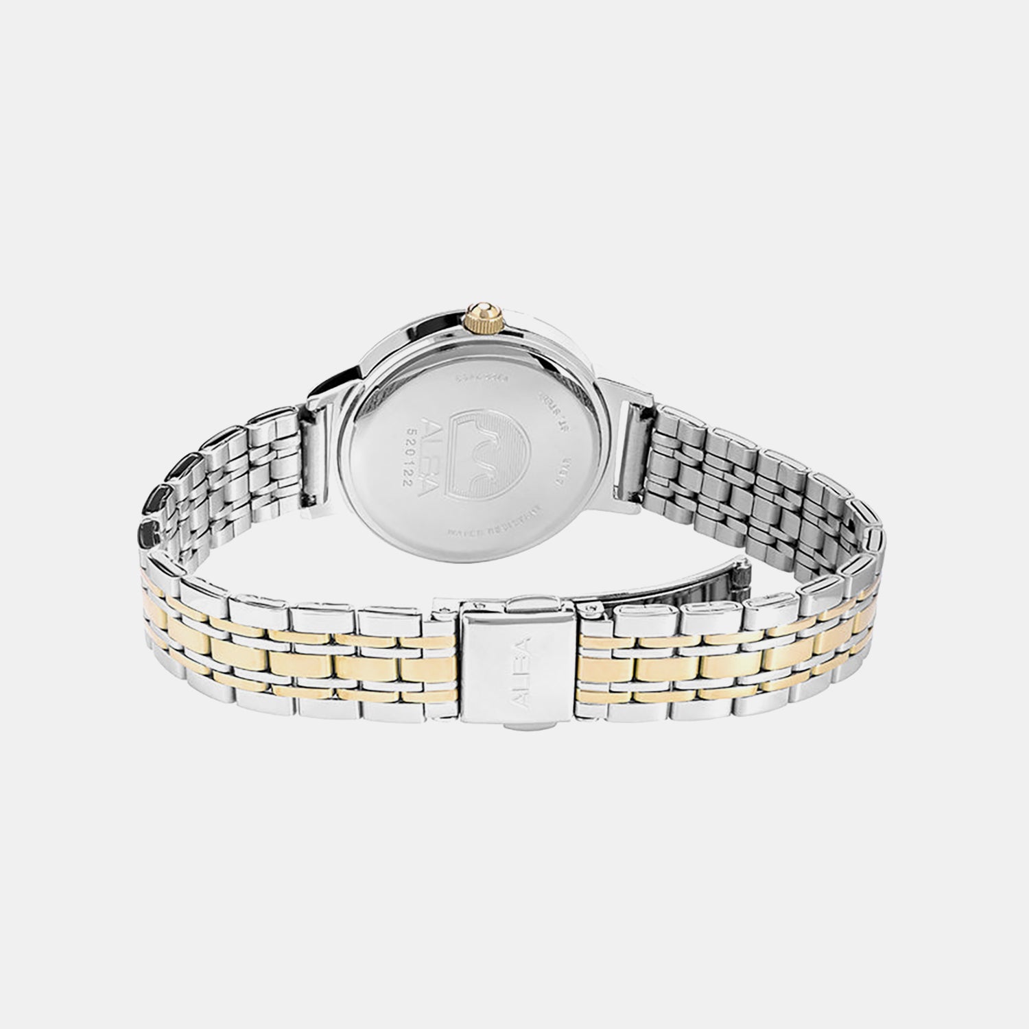 Fashion Women Quartz Champagne Dial Analog Stainless Steel Watch AH7EA4X1